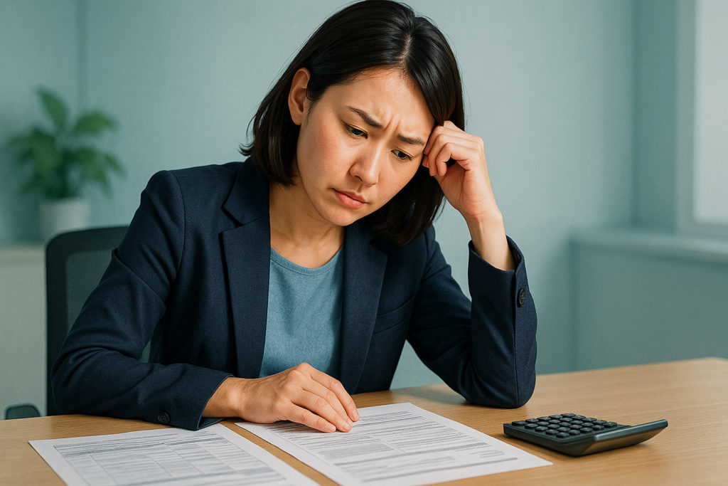 オフィスの節電対策で利用できる助成金や補助金の申請書類を確認する様子